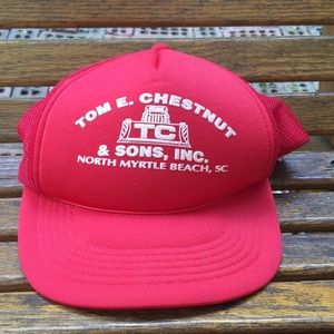 Puffy trucker SnapBack hat NWOT N Myrtle Beach SC. Chestnut & sons construction